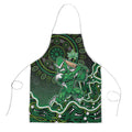 Melbourne Stars Cricket Mascot Apron Aboriginal Dot Art Green And Black Tribal Pattern