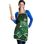Melbourne Stars Cricket Mascot Apron Aboriginal Dot Art Green And Black Tribal Pattern