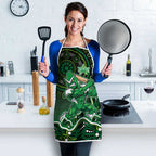Melbourne Stars Cricket Mascot Apron Aboriginal Dot Art Green And Black Tribal Pattern
