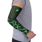 Melbourne Stars Cricket Mascot Arm Sleeves Aboriginal Dot Art Green And Black Tribal Pattern