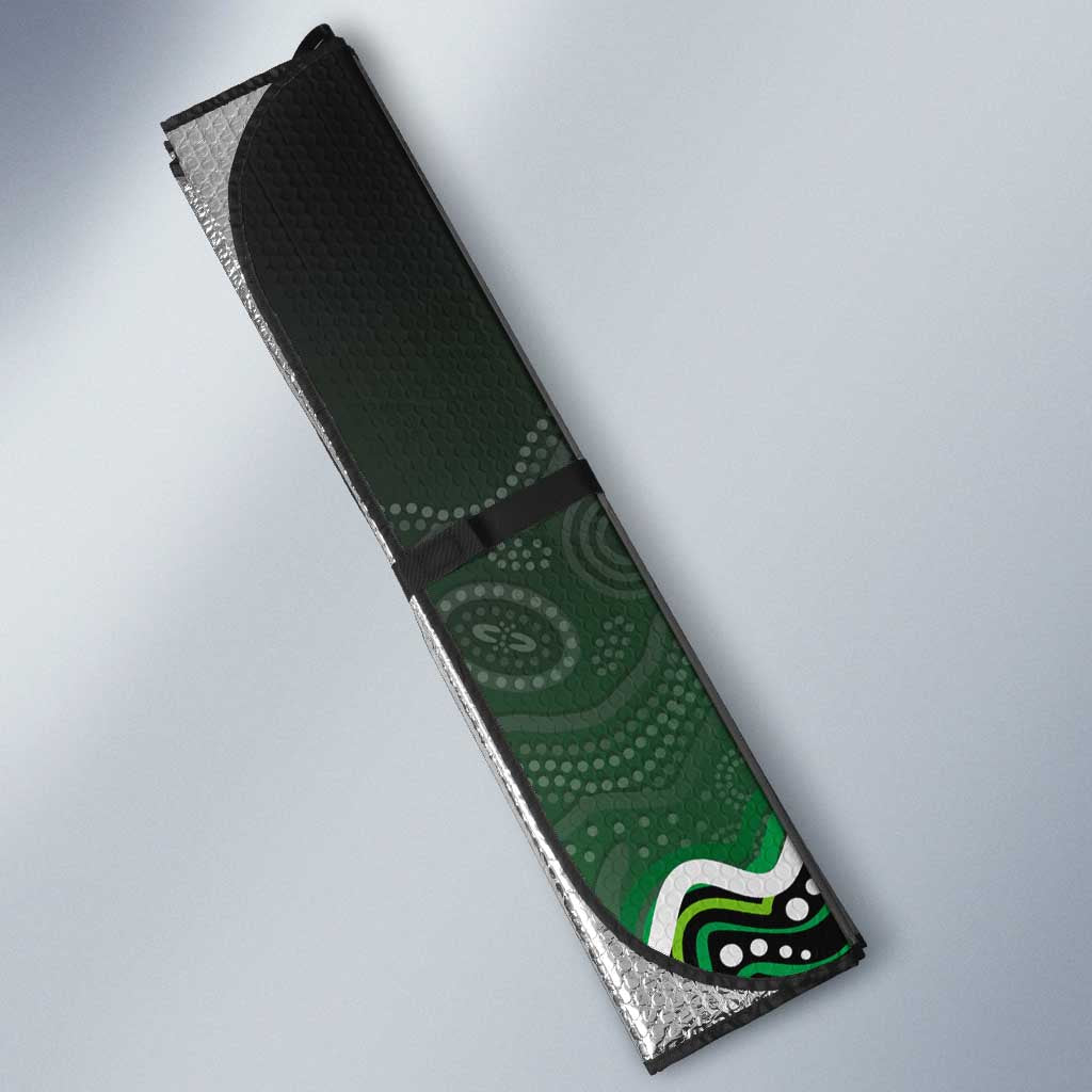 Melbourne Stars Cricket Mascot Auto Sun Shade Aboriginal Dot Art Green And Black Tribal Pattern