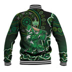 Melbourne Stars Cricket Mascot Baseball Jacket Aboriginal Dot Art Green And Black Tribal Pattern