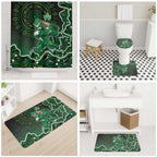 Melbourne Stars Cricket Mascot Bathroom Set Aboriginal Dot Art Green And Black Tribal Pattern