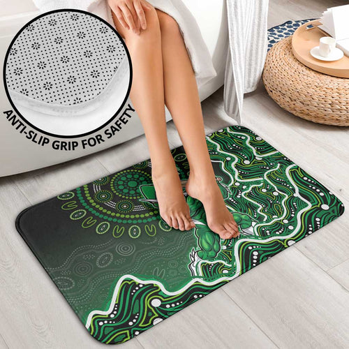 Melbourne Stars Cricket Mascot Bathroom Set Aboriginal Dot Art Green And Black Tribal Pattern
