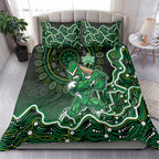 Melbourne Stars Cricket Mascot Bedding Set Aboriginal Dot Art Green And Black Tribal Pattern