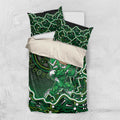 Melbourne Stars Cricket Mascot Bedding Set Aboriginal Dot Art Green And Black Tribal Pattern