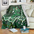 Melbourne Stars Cricket Mascot Blanket Aboriginal Dot Art Green And Black Tribal Pattern