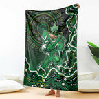 Melbourne Stars Cricket Mascot Blanket Aboriginal Dot Art Green And Black Tribal Pattern