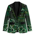 Melbourne Stars Cricket Mascot Blazer Aboriginal Dot Art Green And Black Tribal Pattern
