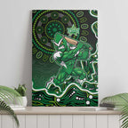 Melbourne Stars Cricket Mascot Canvas Wall Art Aboriginal Dot Art Green And Black Tribal Pattern