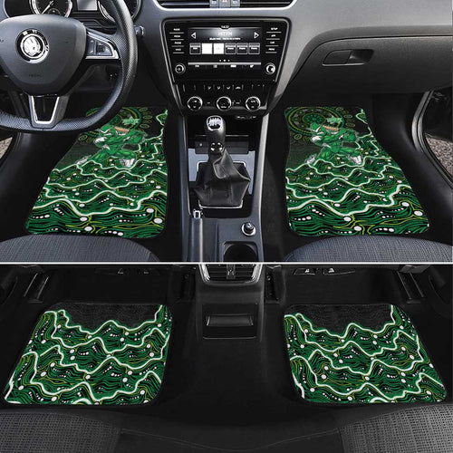 Melbourne Stars Cricket Mascot Car Mats Aboriginal Dot Art Green And Black Tribal Pattern