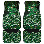 Melbourne Stars Cricket Mascot Car Mats Aboriginal Dot Art Green And Black Tribal Pattern