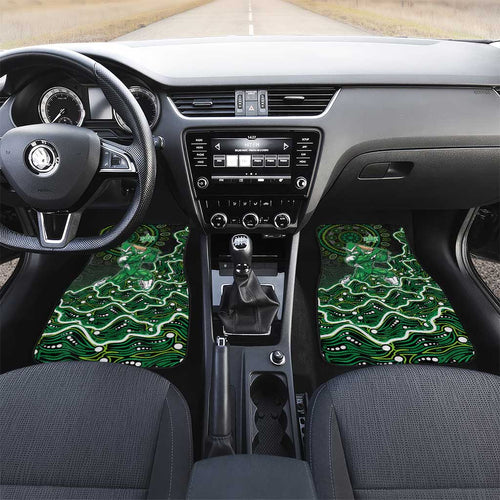 Melbourne Stars Cricket Mascot Car Mats Aboriginal Dot Art Green And Black Tribal Pattern