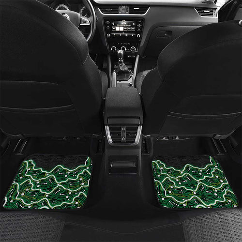 Melbourne Stars Cricket Mascot Car Mats Aboriginal Dot Art Green And Black Tribal Pattern