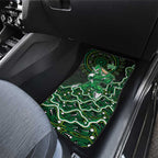 Melbourne Stars Cricket Mascot Car Mats Aboriginal Dot Art Green And Black Tribal Pattern