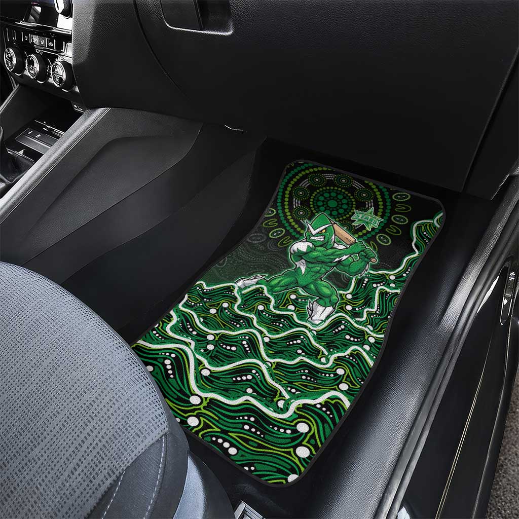 Melbourne Stars Cricket Mascot Car Mats Aboriginal Dot Art Green And Black Tribal Pattern