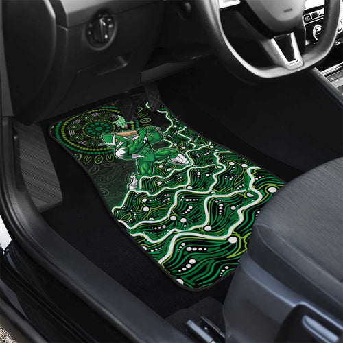 Melbourne Stars Cricket Mascot Car Mats Aboriginal Dot Art Green And Black Tribal Pattern