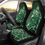 Melbourne Stars Cricket Mascot Car Seat Cover Aboriginal Dot Art Green And Black Tribal Pattern