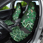 Melbourne Stars Cricket Mascot Car Seat Cover Aboriginal Dot Art Green And Black Tribal Pattern