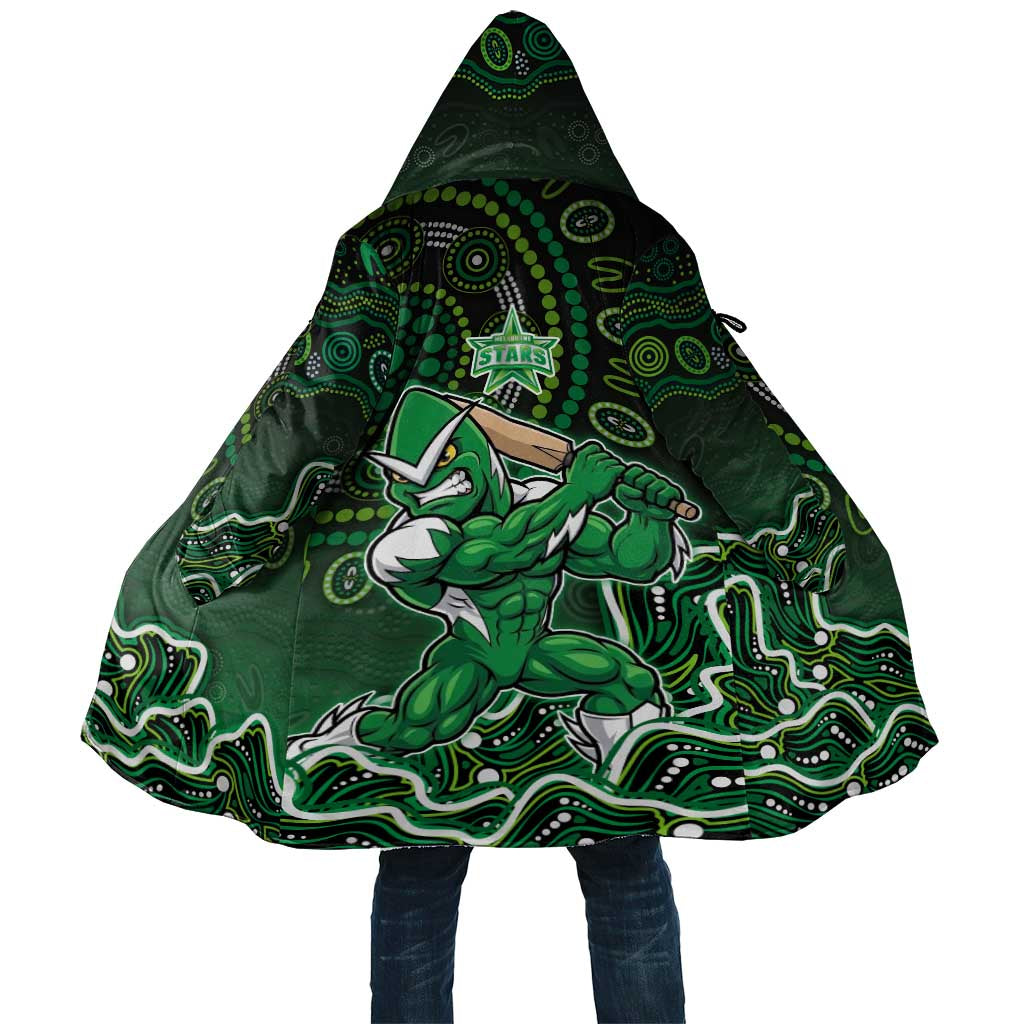 Melbourne Stars Cricket Mascot Cloak Aboriginal Dot Art Green And Black Tribal Pattern