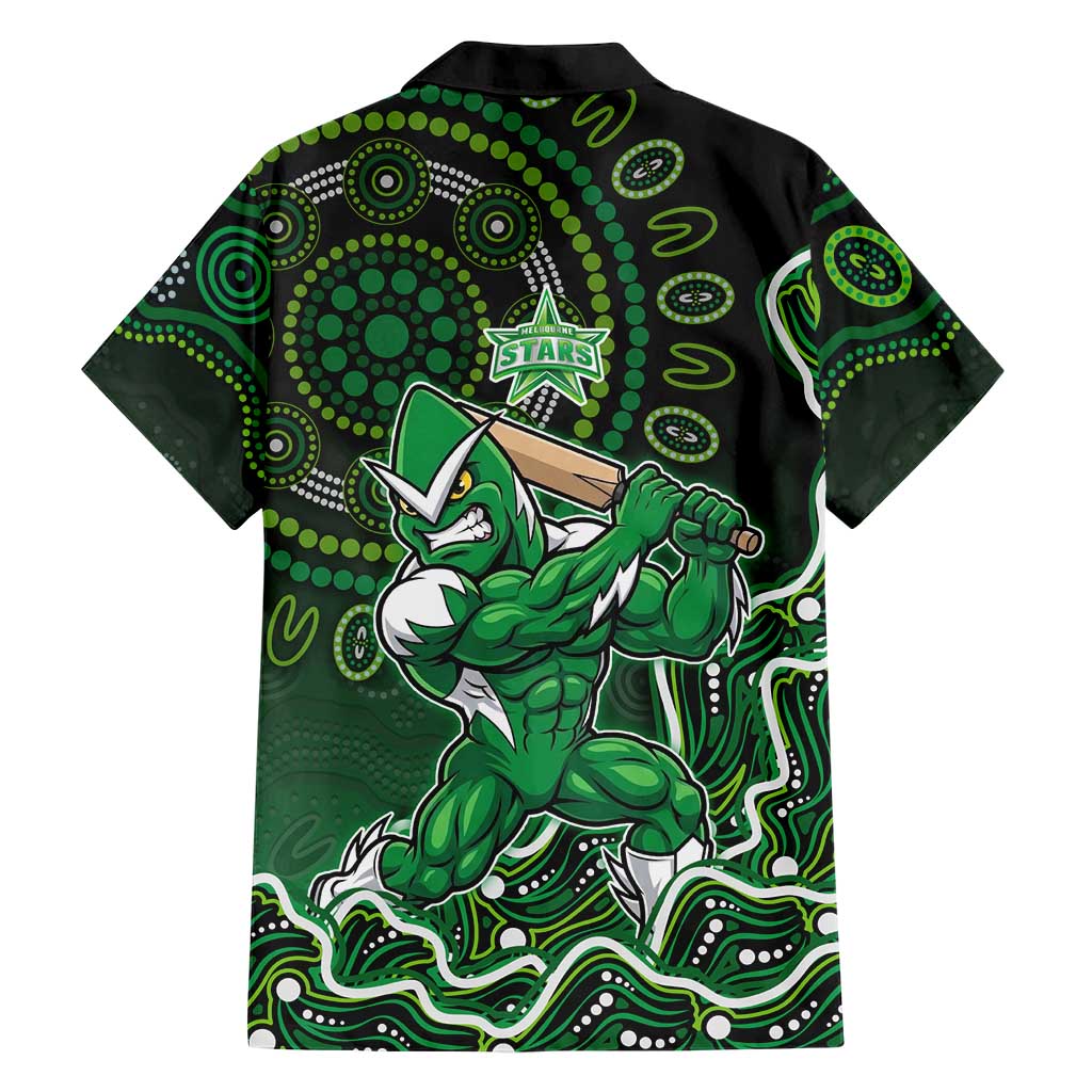 Melbourne Stars Cricket Mascot Family Matching Tank Maxi Dress and Hawaiian Shirt Aboriginal Dot Art Green And Black Tribal Pattern