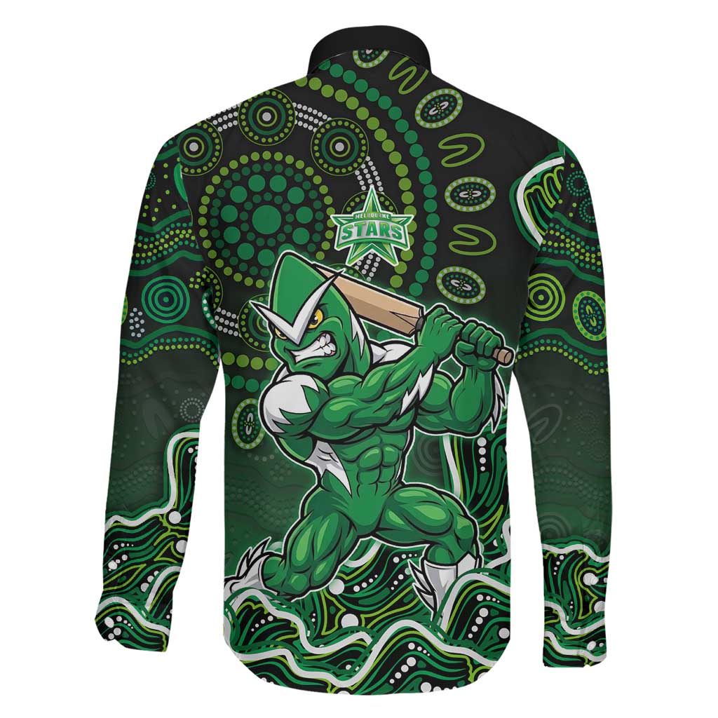 Melbourne Stars Cricket Mascot Family Matching Tank Maxi Dress and Hawaiian Shirt Aboriginal Dot Art Green And Black Tribal Pattern