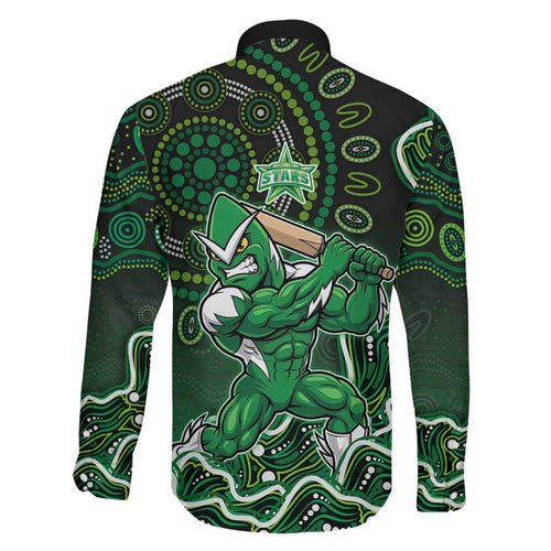 Melbourne Stars Cricket Mascot Family Matching Tank Maxi Dress and Hawaiian Shirt Aboriginal Dot Art Green And Black Tribal Pattern