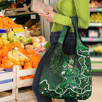 Melbourne Stars Cricket Mascot Grocery Bag Aboriginal Dot Art Green And Black Tribal Pattern