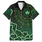 Melbourne Stars Cricket Mascot Hawaiian Shirt Aboriginal Dot Art Green And Black Tribal Pattern