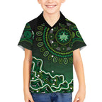Melbourne Stars Cricket Mascot Hawaiian Shirt Aboriginal Dot Art Green And Black Tribal Pattern
