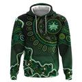 Melbourne Stars Cricket Mascot Hoodie Aboriginal Dot Art Green And Black Tribal Pattern