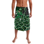 Melbourne Stars Cricket Mascot Lavalava Aboriginal Dot Art Green And Black Tribal Pattern