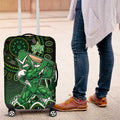 Melbourne Stars Cricket Mascot Luggage Cover Aboriginal Dot Art Green And Black Tribal Pattern