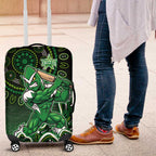 Melbourne Stars Cricket Mascot Luggage Cover Aboriginal Dot Art Green And Black Tribal Pattern