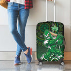 Melbourne Stars Cricket Mascot Luggage Cover Aboriginal Dot Art Green And Black Tribal Pattern