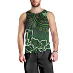 Melbourne Stars Cricket Mascot Men Tank Top Aboriginal Dot Art Green And Black Tribal Pattern