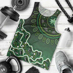 Melbourne Stars Cricket Mascot Men Tank Top Aboriginal Dot Art Green And Black Tribal Pattern