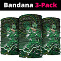 Melbourne Stars Cricket Mascot Neck Gaiter Aboriginal Dot Art Green And Black Tribal Pattern