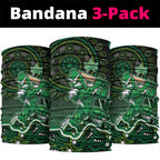 Melbourne Stars Cricket Mascot Neck Gaiter Aboriginal Dot Art Green And Black Tribal Pattern