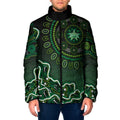Melbourne Stars Cricket Mascot Padded Jacket Aboriginal Dot Art Green And Black Tribal Pattern
