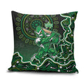 Melbourne Stars Cricket Mascot Pillow Cover Aboriginal Dot Art Green And Black Tribal Pattern