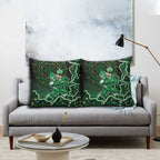 Melbourne Stars Cricket Mascot Pillow Cover Aboriginal Dot Art Green And Black Tribal Pattern