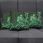 Melbourne Stars Cricket Mascot Pillow Cover Aboriginal Dot Art Green And Black Tribal Pattern