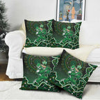 Melbourne Stars Cricket Mascot Pillow Cover Aboriginal Dot Art Green And Black Tribal Pattern