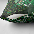 Melbourne Stars Cricket Mascot Pillow Cover Aboriginal Dot Art Green And Black Tribal Pattern
