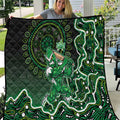 Melbourne Stars Cricket Mascot Quilt Aboriginal Dot Art Green And Black Tribal Pattern