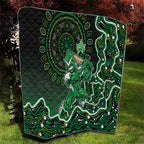 Melbourne Stars Cricket Mascot Quilt Aboriginal Dot Art Green And Black Tribal Pattern
