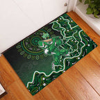 Melbourne Stars Cricket Mascot Rubber Doormat Aboriginal Dot Art Green And Black Tribal Pattern