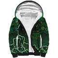 Melbourne Stars Cricket Mascot Sherpa Hoodie Aboriginal Dot Art Green And Black Tribal Pattern