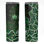 Melbourne Stars Cricket Mascot Skinny Tumbler Aboriginal Dot Art Green And Black Tribal Pattern